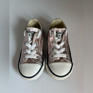 Converse Girls Metallic Shiny Pink Size 7 Toddler
